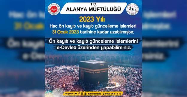 Hac Ön Kayıtları 31 Ocak'ta Sona Eriyor