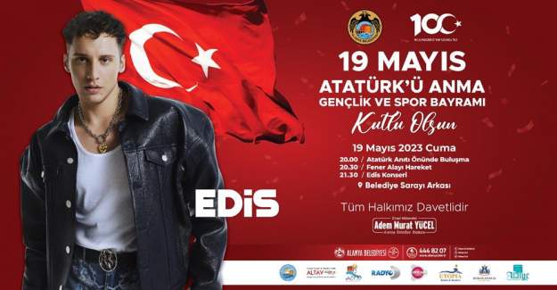 Alanya'da 19 Mayıs Coşkusu Fener Alayı Yürüyüşü ve Edis Konseri ile Yaşanacak