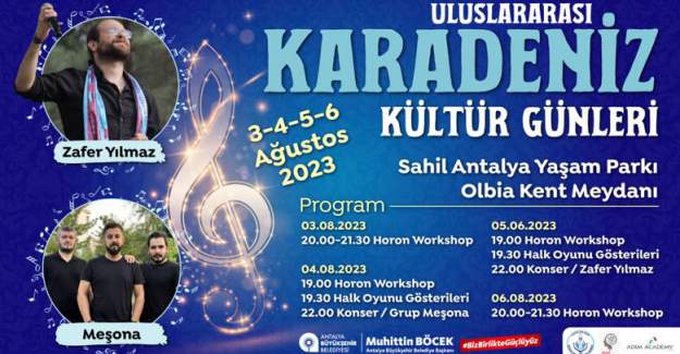 Antalya Büyükşehir Belediyesi Uluslararası Karadeniz Kültür Günleri Etkinliği Düzenliyor