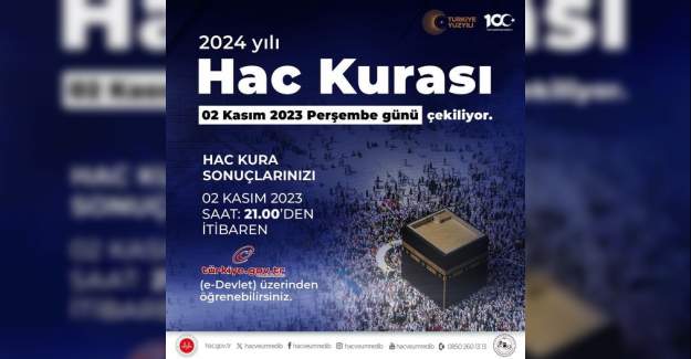 2024 Yılı Hac Kurası 2 Kasım 2023 Perşembe Günü Çekiliyor