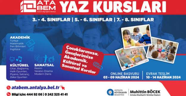 ATABEM Yaz Kursu Kayıtları Başlıyor