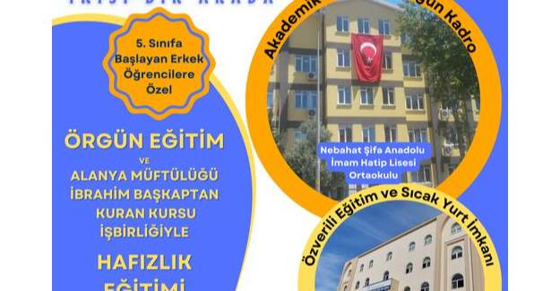 Hem Okul, Hem Hafızlık Projesi Başvuruları Başladı