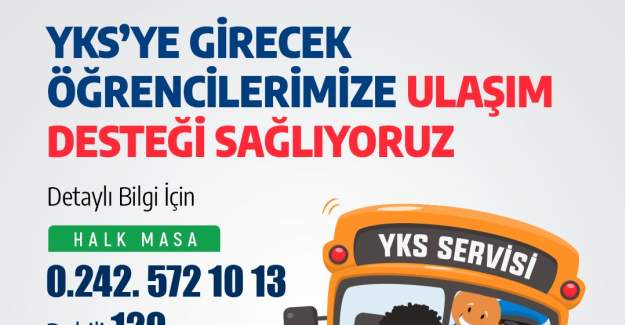 Gazipaşa Belediyesi'nden YKS Öğrencilerine Ücretsiz Ulaşım Desteği