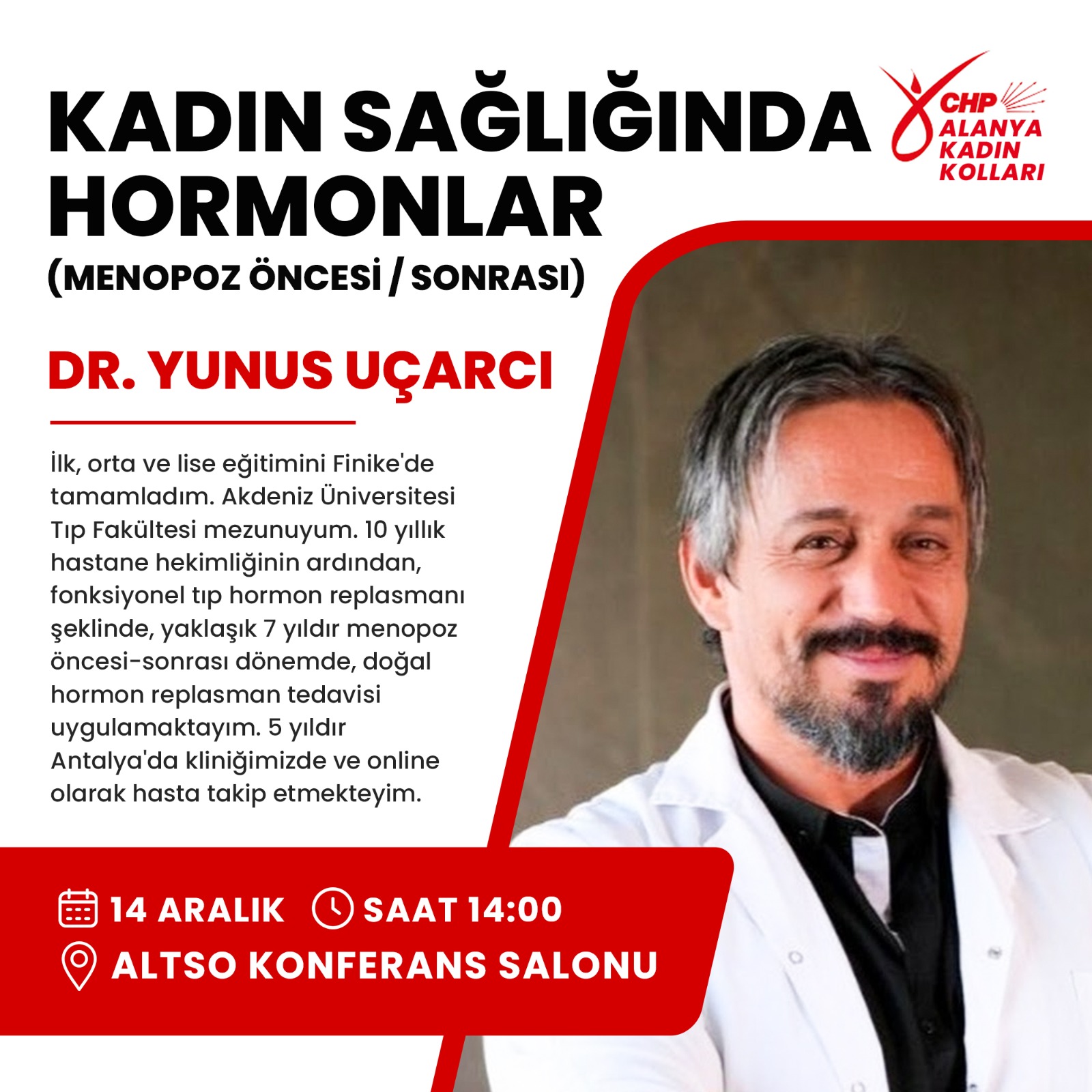 Kadın Sağlığında Hormonlar Konulu Seminer Alanya'da Düzenleniyor