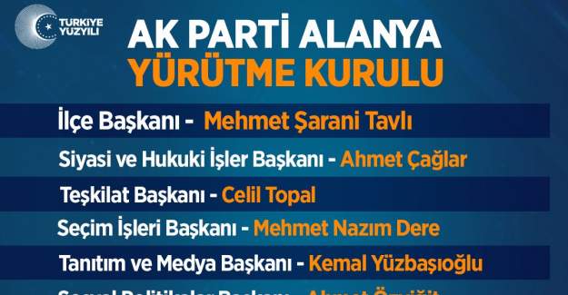 AK Parti Alanya'da Yeni Yönetim