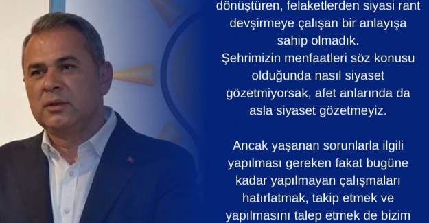 AK PARTİ’den CHP’li Siyasete Tepki: Altyapı Büyükşehir’in Sorumluluğunda