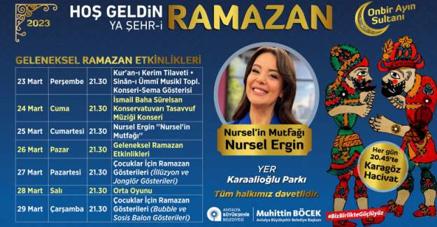 Antalya Büyükşehir Belediyesi Ramazan Etkinlikleri Başlıyor