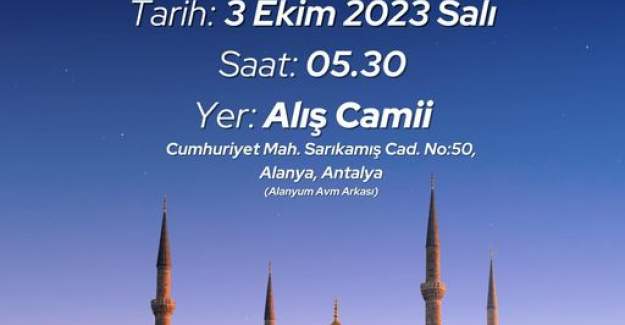 Alış Camii'nde  Sabah Namazı Buluşması Düzenlenecek