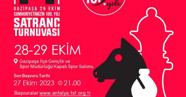 Gazipaşa Belediyesi, Cumhuriyet'in 100. Yılı Kapsamında Satranç Turnuvası Düzenleyecek