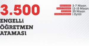 3 Bin 500 Engelli Öğretmen Ataması İçin Başvurular 3 Nisan'da Başlayacak