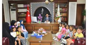 Kuran Kursu Öğrencilerinden Müftü Seven'e Hayırlı Olsun Ziyareti