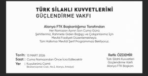 TSKGV’den Anlamlı Mevlid : Şehitler Dualarla Anılacak